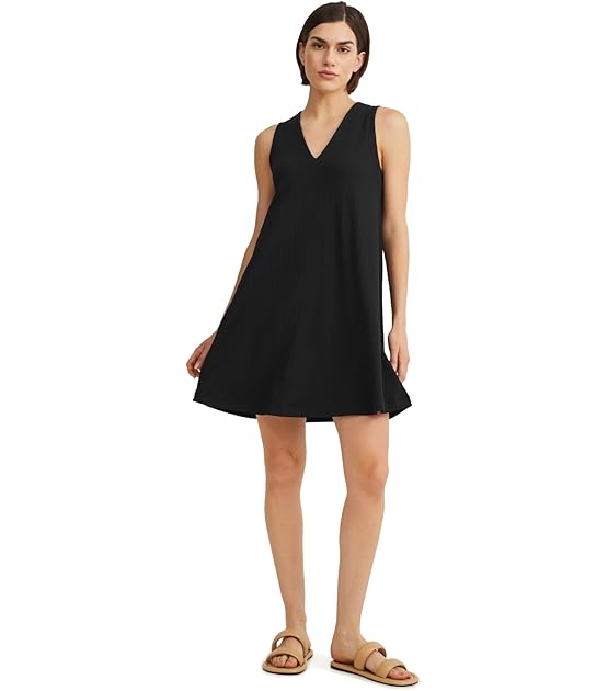 Damen Kleid V-Ausschnitt Kurz A-Linie Kleider